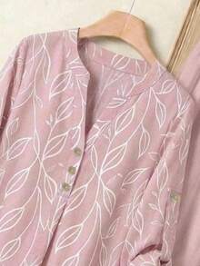 Rusticease 女款休閒長袖上衣與長褲兩件套，女款印花套裝，女款秋季休閒套裝 - 卡其色 - 查看 4