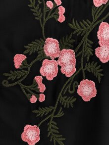 EMERY ROSE Áo sơ mi tay lỡ thêu dày thoải mái size lớn - màu đen - Xem 6