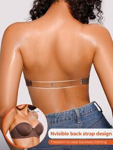 Bareli Dear Women's Bow Decor Underwire Bra, Sexy And Versatile - Mocha Brown - View 2