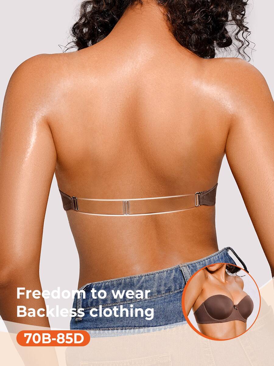 Bareli Dear Women's Bow Decor Underwire Bra, Sexy And Versatile - Mocha Brown - View 1