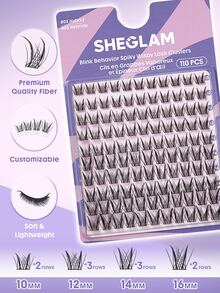 SHEGLAM Blink Behavior Spiky Wispy Lash Clusters - B05 Hybrid Brand Beauty Cosmetic Makeup For Women And Girls - Black - View 3