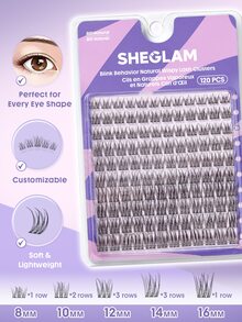 SHEGLAM Blink Behavior Natural Wispy Lash Clusters Brand Beauty Cosmetic Makeup For Women And Girls - Black - View 3
