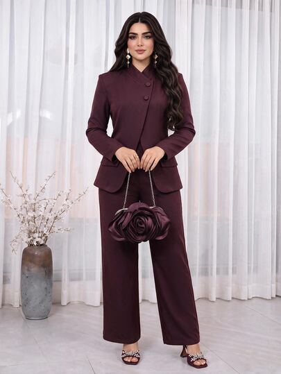 Feyla Women's Elegant Commute Blazer And Pants Suit Set Commuter ,Fall Women Clothes Fall