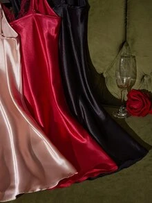 SilkySpell 3件套女士刺绣蕾丝性感睡袍组合套装 - 彩色 - 查看 4