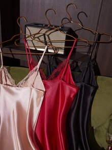 SilkySpell 3件套女士刺绣蕾丝性感睡袍组合套装 - 彩色 - 查看 6