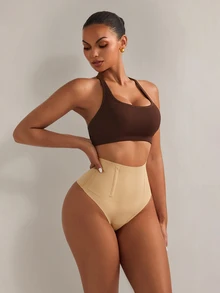 Nuvra 2 piezas de calzones sin costuras para mujer con cintura alta y efecto reductor con varillas - Multicolor - Ver 4