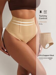 Nuvra 2 piezas de calzones sin costuras para mujer con cintura alta y efecto reductor con varillas - Multicolor - Ver 1