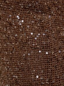 MUSERA Plus Size Brown Sequin Knit Mid Rise Tie Waist Wide Leg Trousers Spring Summer Cute Elegant Date Night Party Festival Holiday Vacation Beach Fall - Coffee Brown - View 5
