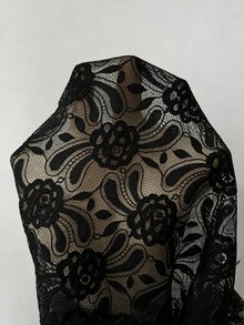 Elenzga 新款性感蕾丝无肩带荷叶边露肩（两穿式）流苏吊带背心，带衬里，女士春夏款 - 黑色 - 查看 4