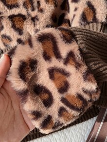 Comfortcana Women's Autumn Leopard Print Patchwork Waist-Cinching Regular Jacket - Brown - View 8