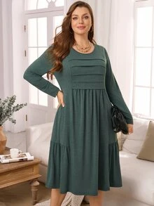 EMERY ROSE Women's Plus Size Long Sleeve Pullover Knit Dress Fall Clothes For Women Winter Clothes For Women  Fall Winter 2026 - Dark Green - View 5