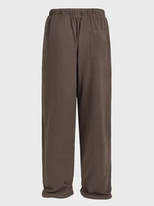 EASEVO Men's Plus Size Solid Color Waist Tie Pocket Wide Leg Loose Long Pants - Mocha Brown - View 7