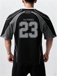 Coreblaze Men's Colorblock Patchwork Short Sleeve Sports T-Shirt, Gym - Black - View 2