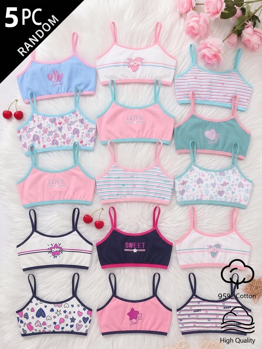 Randomly Ships 5 Of 20 Girls' Underwear, Cute Print, Comfortable To Wear - Multicolor - View 1