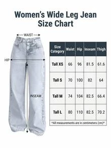 SHEIN Women High Waist Light Wash Casual Wide Leg Jeans - Light Wash - View 4