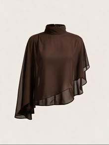 SHEIN Clasi Women's Solid Color Casual Daily Wear Shirt - Brown - View 3