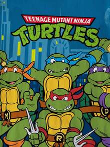 TEENAGE MUTANT NINJA TURTLES | SHEIN تي شيرت بأكمام قصيرة مطبوع عليه حروف ورسوم كرتونية للأولاد المراهقين - أبيض - مشاهدة 5