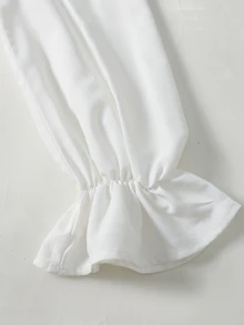 青少年女孩拼接撞色波點學院風 2合1 收腰蝴蝶結裝飾洋裝 秋冬萬聖節/聖誕派對 - 黑與白 - 查看 16
