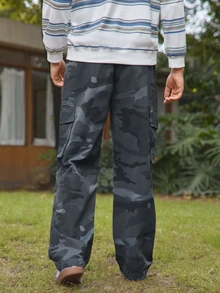 Whitmere Men's Autumn/Winter Casual Fashion Lightweight Cargo Pants Outdoor Camouflage Long Pants - Dark Grey - View 2
