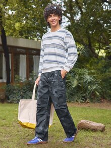 Whitmere Men's Autumn/Winter Casual Fashion Lightweight Cargo Pants Outdoor Camouflage Long Pants - Dark Grey - View 3