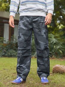 Whitmere Men's Autumn/Winter Casual Fashion Lightweight Cargo Pants Outdoor Camouflage Long Pants - Dark Grey - View 7