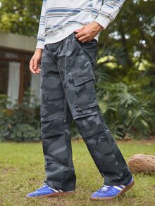 Whitmere Men's Autumn/Winter Casual Fashion Lightweight Cargo Pants Outdoor Camouflage Long Pants - Dark Grey - View 4