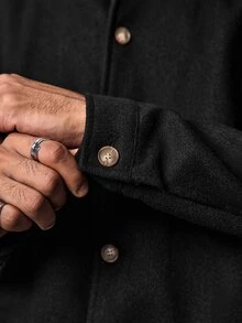 Skyrend Men Old Money Vintage Faux Suede Trucker Jacket, Fleece Shearling Collar Distressed Fall/Autumn/Winter Grunge - Black - View 9