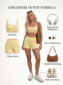 Fluxe Women Cream Yellow Padded Sports Bra Tank Top Cross Back Push Up Seamless Buttery Soft Gym Workout Running Pilates Tennis Training Athletic - Yellow - View 8