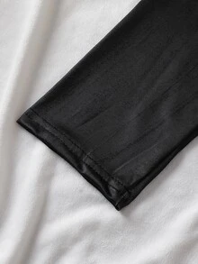 青少年男孩灰色底虎紋印花長袖上衣與長褲休閒兩件套居家服 - 黑色 - 查看 9