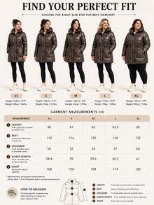 Serisse Dark Taupe Oversized Hooded Puffer Jacket With Adjustable Drawstring Waist, Minimal Matte Finish Mid-Length Winter Coat, Relaxed Urban Fit, Warm Padded Cold Weather Essential Outerwear - Brown - View 8