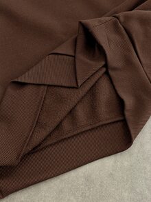 ESTAVOR Men's Standard Size Black Pullover Pullover Sweatshirt With Embroidered Collar, Casual For Spring & Autumn - Brown - View 9