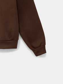 ESTAVOR Men's Standard Size Black Pullover Pullover Sweatshirt With Embroidered Collar, Casual For Spring & Autumn - Brown - View 7