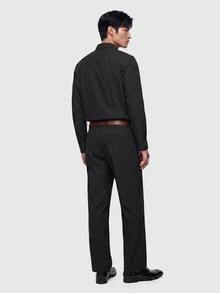 TekDrob WaterProof & UV Protection Tailored Pants With Straight Fit And Single Pleats - Black - View 3