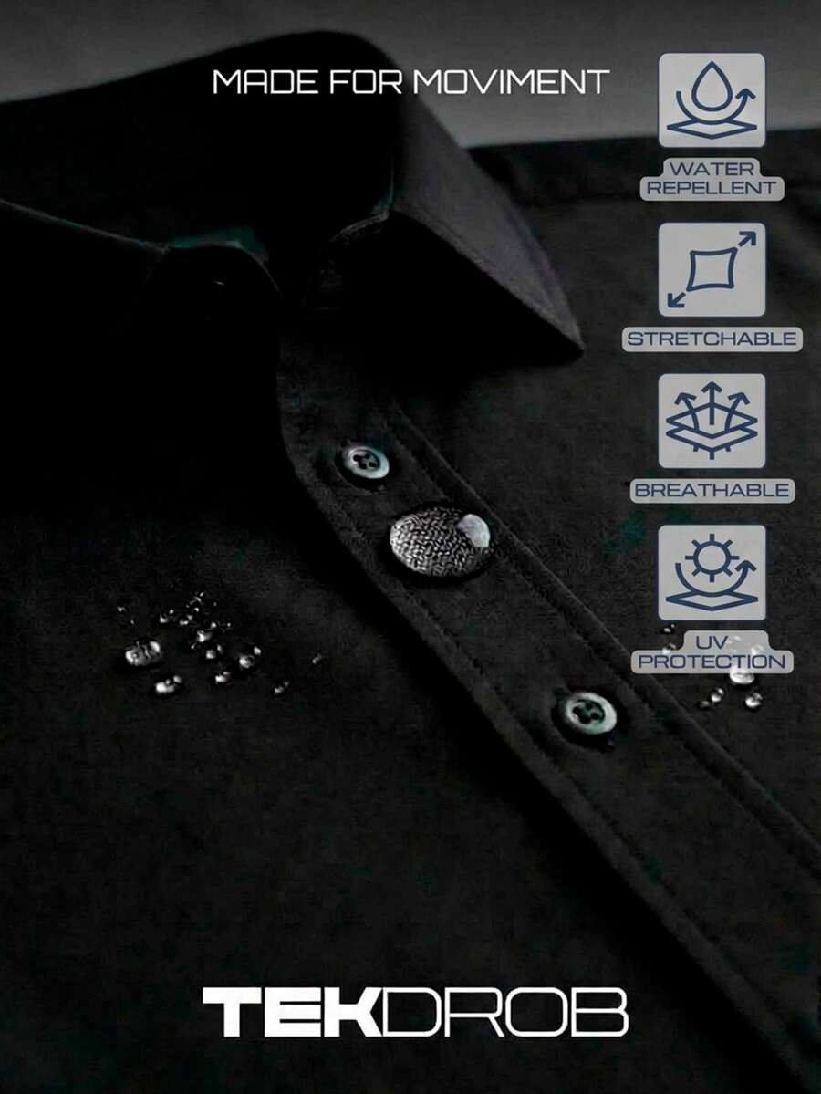 TekDrob 防水防紫外線短袖常規版襯衫 - 黑色 - 查看 1