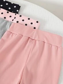 SHEIN Toddler Girls Polyester Solid Color Pocket Long Tight Fit Pants Back To School Multicolor - Multicolor - View 7