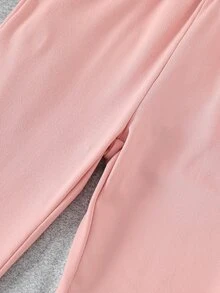 SHEIN Toddler Girls Polyester Solid Color Pocket Long Tight Fit Pants Back To School Multicolor - Multicolor - View 8