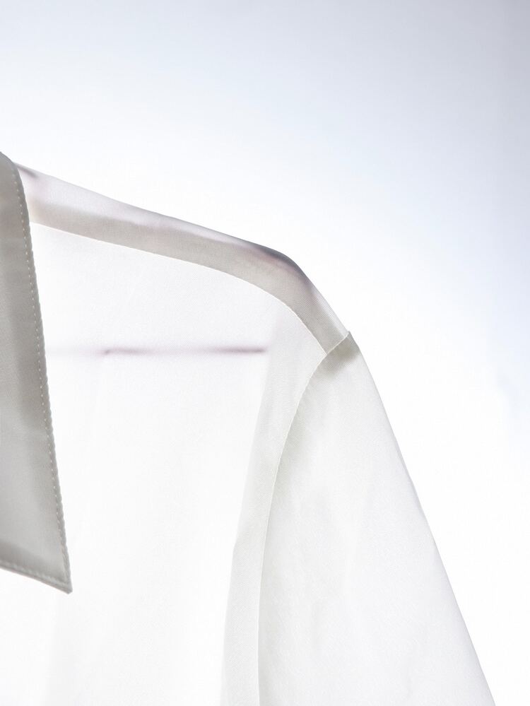 CovetEZ Plus Size Front Button Closure Waist Cinched White Long Sleeve Shirt Fall - White - View 4