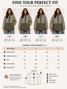 Siren Gaze Women's Olive Green Oversized Winter Parka With Hood And Functional Pockets - Multicolor - View 7