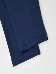 SHEIN 男童長袖 Polo 衫，拼接設計，簡約時尚翻領，海軍藍 - 彩色 - 查看 4