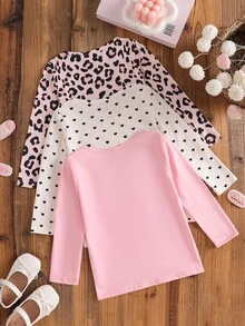 SHEIN Genkimix Kids 女童秋季休閒日常穿著T恤 - 彩色 - 查看 2
