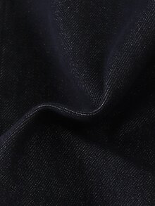 SHEIN 青少年女孩新款休閒復古時尚個性化前綴破洞開衩石洗黑拼接3D蝴蝶結寬腿修身百搭四季藍色牛仔褲 - 藍色 - 查看 6