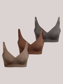 Veilyse 3pcs/Set Wireless Jelly Bra, Comfortable & Soft Women Fashion Bra - Multicolor - View 14