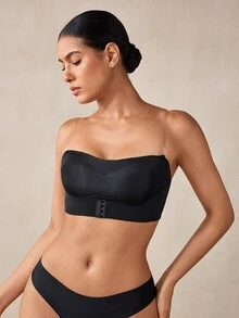 Veilyse 2pcs/Set Strapless Front Closure Wireless Minimizer Bra, Slip-Resistant Thin Camisole Style Underwear, Suitable For Teenage Girls - Multicolor - View 6