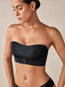 Veilyse 2pcs/Set Strapless Front Closure Wireless Minimizer Bra, Slip-Resistant Thin Camisole Style Underwear, Suitable For Teenage Girls - Multicolor - View 4