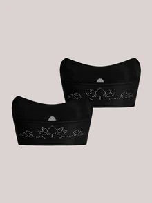 Veilyse 2pcs/Set Strapless Front Closure Wireless Minimizer Bra, Slip-Resistant Thin Camisole Style Underwear, Suitable For Teenage Girls - Multicolor - View 10