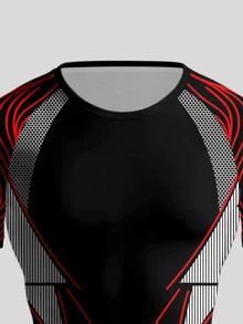 GymBeat 男士拼色拼接短袖修身運動T恤 - 彩色 - 查看 6