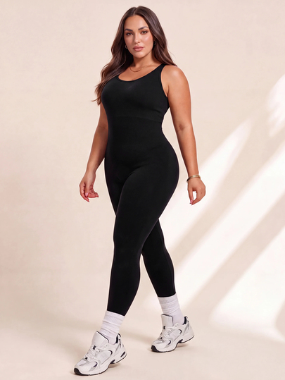 Rhythm Era Mono deportivo de talla grande para mujer, color liso, ajuste ceñido