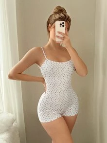 Sweetina Women's Y2k Going Out Spaghetti Strap Backless Printed Jumpsuit Pajama With Tie Back - Multicolor - View 7