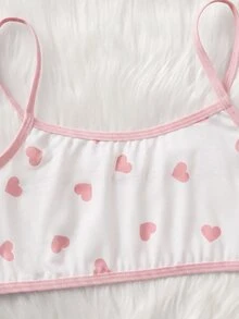SHEIN Tween Girl Cute Minimalist Leopard Print & Heart Pattern Soft Skin-Friendly Children Student Underwear 5pcs Set Valentine's Day - Pink - View 4