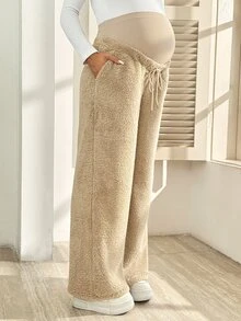 SHEIN بنطال رياضي كاجوال متعدد الاستخدامات للحمل بخصر قابل للتعديل للاستخدام اليومي - كاكي - مشاهدة 4